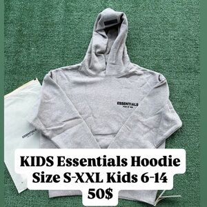 KIDS Essentials Dark Oatmeal Grey Hoodie